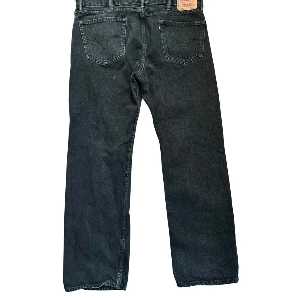 Levi's 505 Men's 40x32 Straight Leg Jeans Faded Black Denim Classic‎